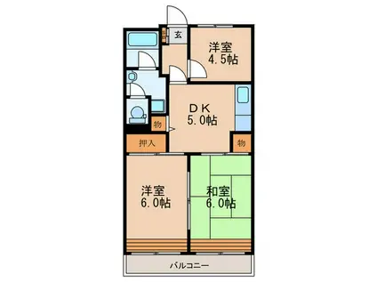 はやせロイヤル(3DK/7階)の間取り写真