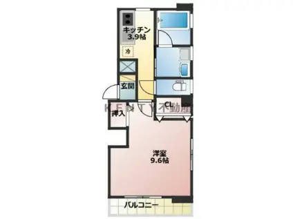 TWING517(1K/1階)の間取り写真