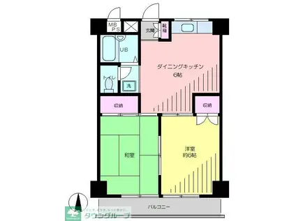 第2清和マンション(2DK/3階)の間取り写真