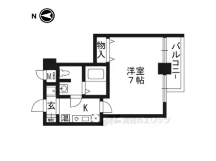 エスクレア出町柳(1K/2階)の間取り写真