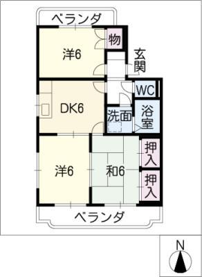 ルミエール(3DK/3階)の間取り写真