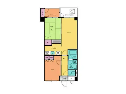 信開ドムス舞崎(2LDK/4階)の間取り写真