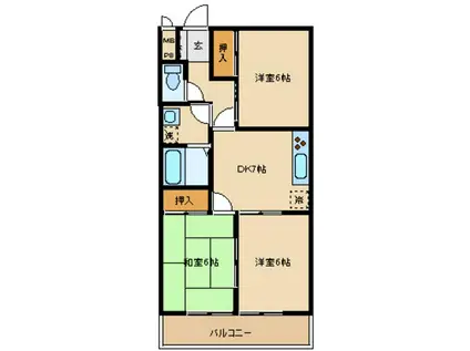 エトワール(3DK/1階)の間取り写真