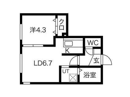 EXCEL平岸A(1LDK/5階)の間取り写真