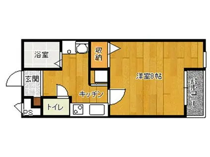 サンビレッジ梶川(1K/2階)の間取り写真