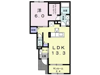 オリゾン(1LDK/1階)の間取り写真