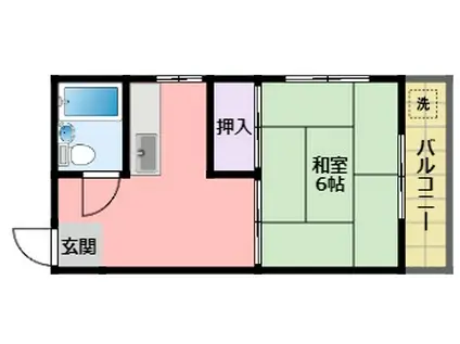 西村マンション105(1DK/1階)の間取り写真