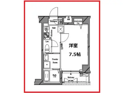 アルテシモ リンク フィオーレ(1K/4階)の間取り写真