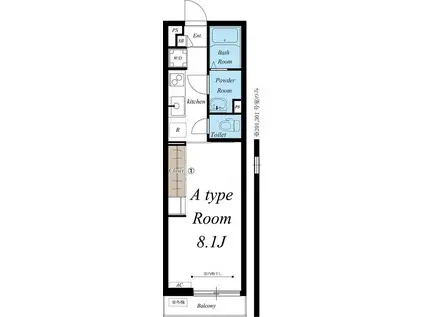 リブリ・ニソル(1K/2階)の間取り写真