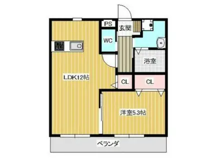 AL CUORE(1LDK/3階)の間取り写真