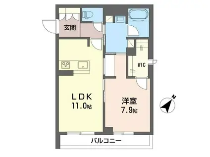 SHM パーク ヒルズ(1LDK/1階)の間取り写真