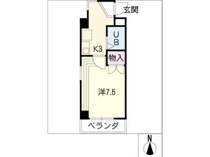 PAGE2(1K/2階)の間取り写真