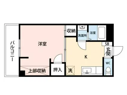 エスポアール宝町I(1DK/2階)の間取り写真