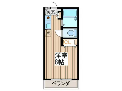 コーポ純II(ワンルーム/1階)の間取り写真