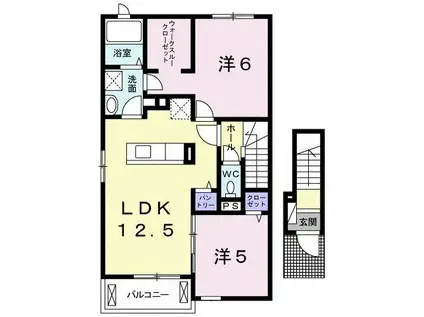 カーサ ドマーニ(2LDK/2階)の間取り写真