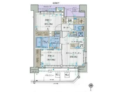 オーキッドレジデンス森下(2DK/10階)の間取り写真