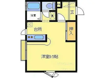 パレスコンフォート(ワンルーム/1階)の間取り写真
