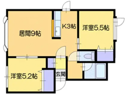 MSKコーポ(2LDK/2階)の間取り写真
