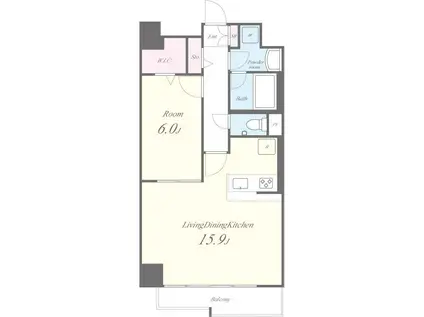 251227 エヌレジデンス住吉(1LDK/5階)の間取り写真