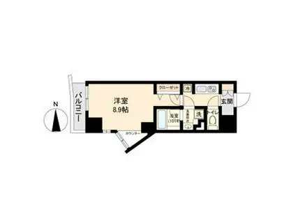 ブランシエスタ金山(1K/14階)の間取り写真