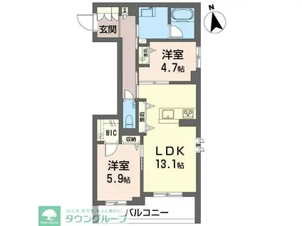 ノールフェリシモ(2LDK/3階)の間取り写真