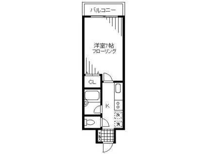 ジョイシティ中野(1K/1階)の間取り写真