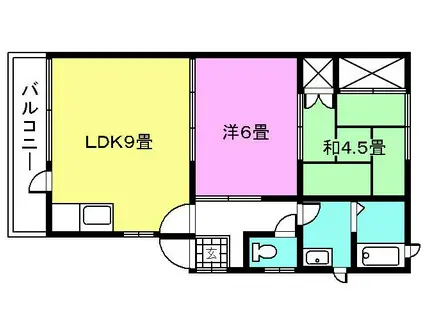 ベルメゾンドゥ(2LDK/1階)の間取り写真