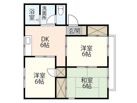 セジュール山下(3DK/2階)の間取り写真