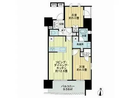 オープンレジデンシア栄サザンスクエア(2LDK/8階)の間取り写真