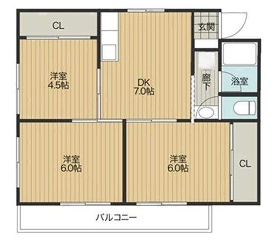 IT長門石I(3DK/4階)の間取り写真