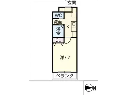 A・CITY中川(1K/4階)の間取り写真