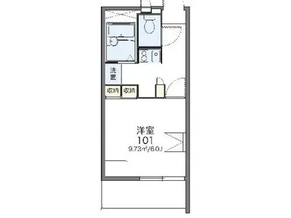 レオパレスLIVELYSTAR(1K/1階)の間取り写真