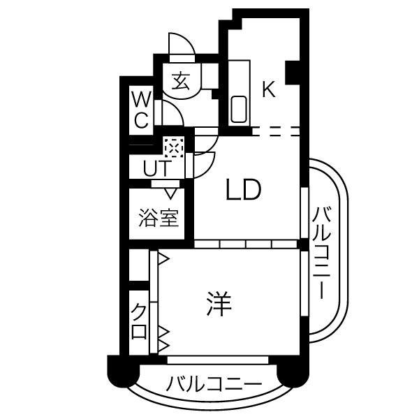 さくらHILLSYAGOTO(1LDK/2階)の間取り写真