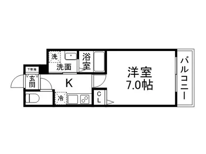 エスカーサ京都四条梅津(1K/3階)の間取り写真