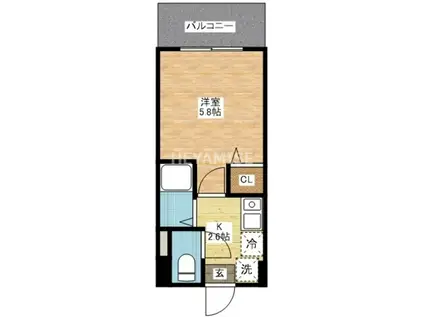 MODERN PALAZZO水辺の森(1K/9階)の間取り写真