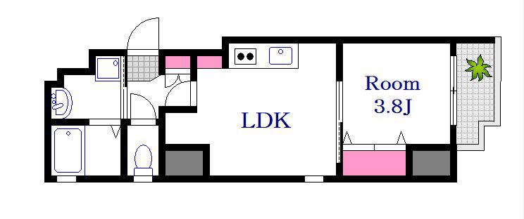 KATAYAMABLDG25(1LDK/3階)の間取り写真