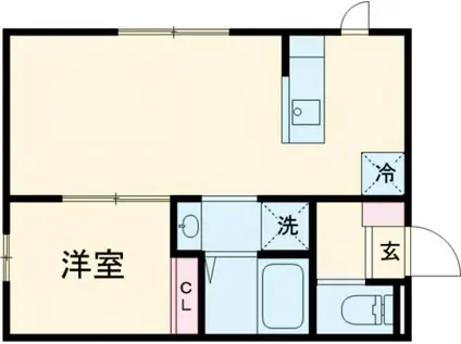 クレストB(1LDK/2階)の間取り写真