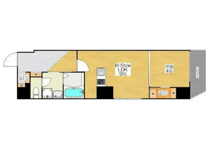 アイキューブ南船場(1LDK/5階)の間取り写真