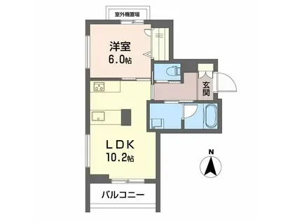シャーメゾン 京町(1LDK/2階)の間取り写真