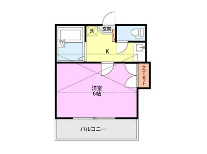 レオパレス新潟第一(1K/2階)の間取り写真