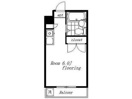 ユーハイム(ワンルーム/2階)の間取り写真