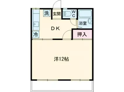 カーサ・エスメラルダ(1K/1階)の間取り写真