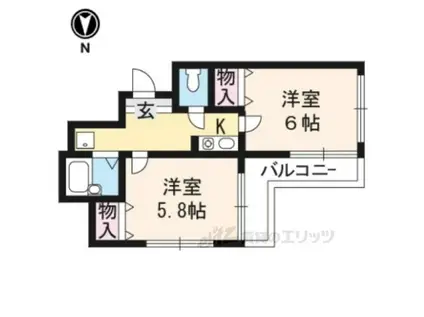 スプレール花園(2K/1階)の間取り写真