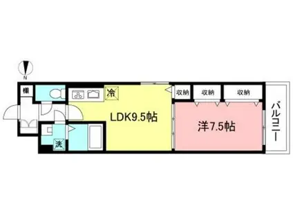 VICTOIRE(1LDK/4階)の間取り写真