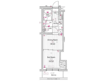 ガーラ上板橋グランドステージ(1DK/1階)の間取り写真