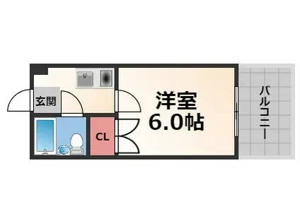 アールエス菱屋西(1K/1階)の間取り写真