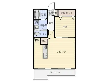 ユアサヴィレッジII(1LDK/2階)の間取り写真