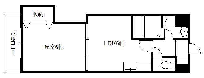 エクセルコート(1DK/4階)の間取り写真