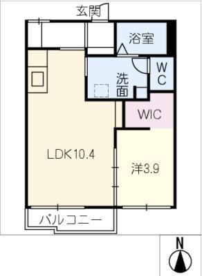 カーサナイトウ(1LDK/2階)の間取り写真