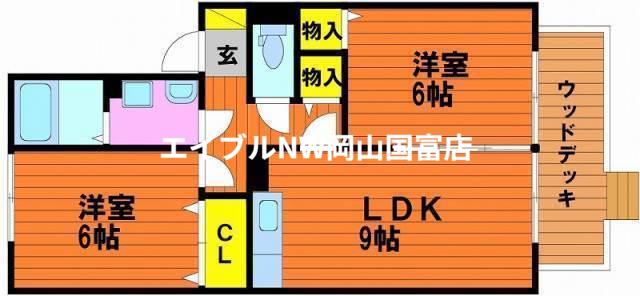 ピュアメゾン西大寺(2LDK/1階)の間取り写真